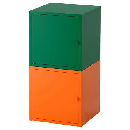 Комбинация для хранения, темно-зеленый/оранжевый 35x70 см IKEA ЛИКСГУЛЬТ 892.486.58