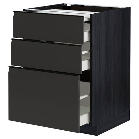 Напольный шкаф с выдвижной панелью, 3 ящиками IKEA METOD МЕТОД, MAXIMERA МАКСИМЕРА 194.952.61