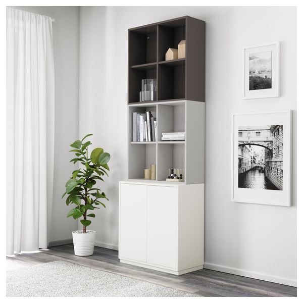 Комбинация шкафов с цоколем ЭКЕТ, белый/светло-серый, темно-серый (70x35x213 см) - фото 2