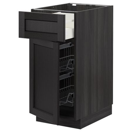 Напольный шкаф с проволочной корзиной, ящик, дверью, 40x60 cm IKEA METOD МЕТОД, MAXIMERA МАКСИМЕРА 294.576.59