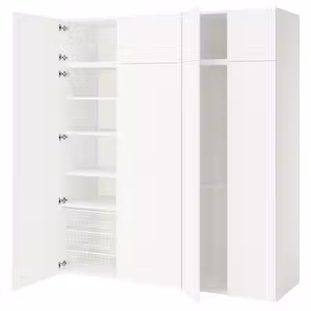 PLATSA Гардероб с 8 дверями - белый/Fonnes белый 200x57x221 см