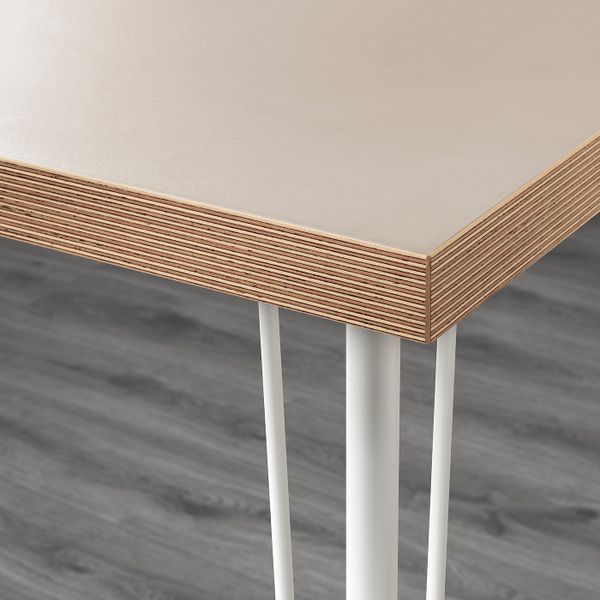 Стол, бежевый, белый, 150x75 см IKEA ЛИННМОН / КРИЛЛЕ 492.793.26 - схема-чертеж с размерами