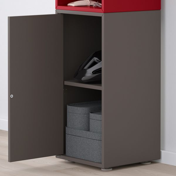 Комбинация шкафов с ножками, темно-серый/красный 35x35x107 см IKEA ЭКЕТ 992.901.33 - фото 2