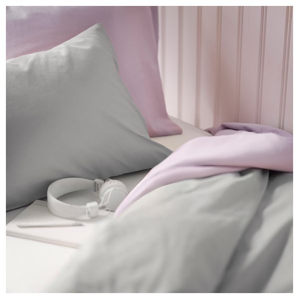 Пододеяльник и 2 наволочки, 240x220, 50x60 см, светло-серый IKEA NATTSVÄRMARE 605.293.19 - схема-чертеж с размерами
