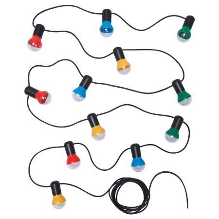 Гирлянда, 12 светодиодов СОЛВИДЕН, для сада, прозрачный разноцветный