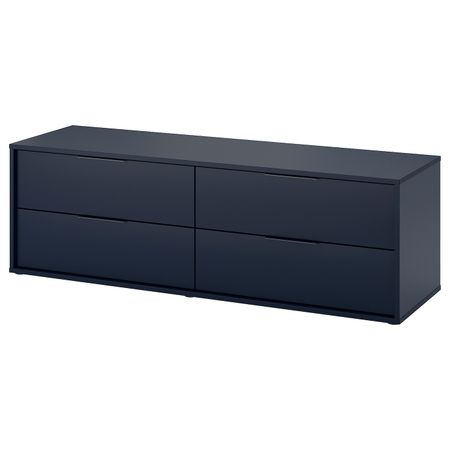 Комод с 4 ящиками, черно-синий 159x50 см IKEA NORDMELA НОРДМЕЛА 904.216.66