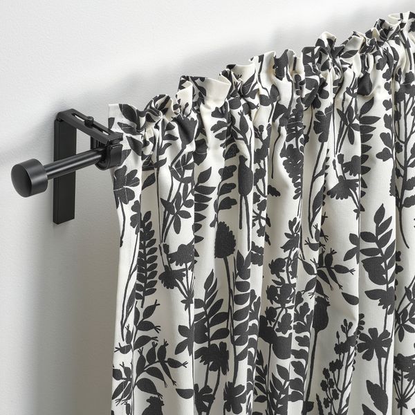 Гардины, 2 шт., белый, антрацит, 145x300 см IKEA ROTVECKLARE 805.875.01 - фото 7