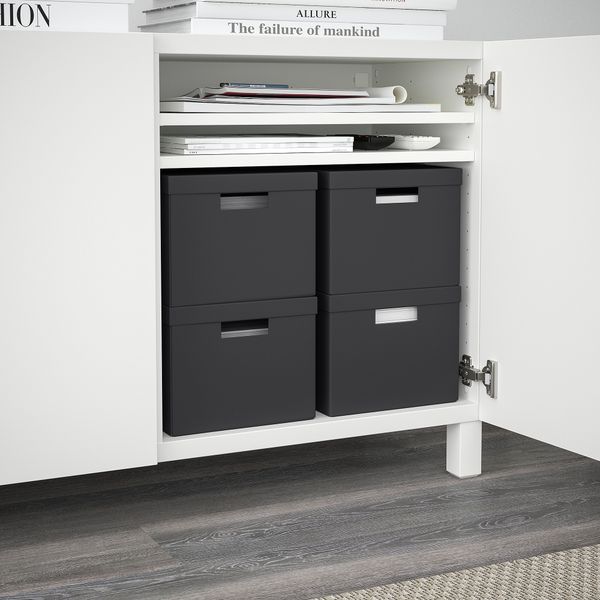 Коробка с крышкой, черный, 25x35x20 см IKEA TJENA ТЬЕНА 303.954.77 - фото 3