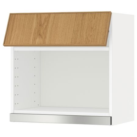 Навесной шкаф для СВЧ-печи МЕТОД, белый, Экестад дуб