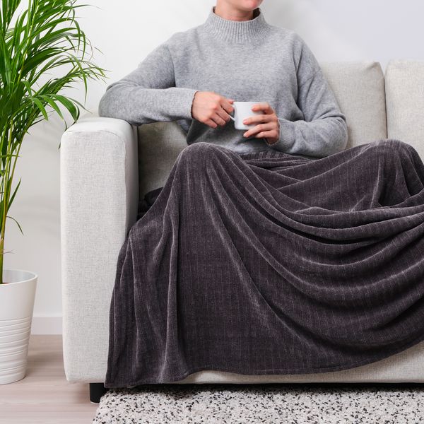 Плед, 130x170 см, темно-серый IKEA YLVALI ЮЛВАЛИ 304.473.20 - фото 4