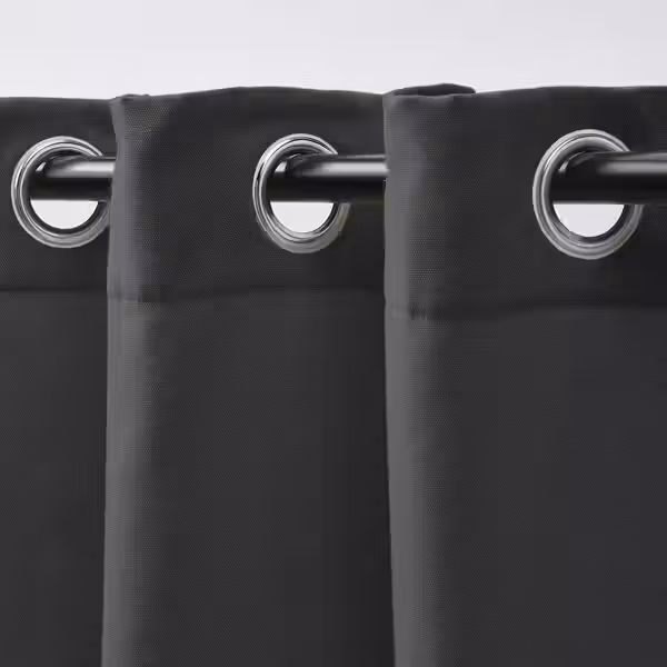 GINSTMOTT ГИНСТМОТТ Гардины, 2 шт. - темно-серый/с петельками 145x300 см - фото 4