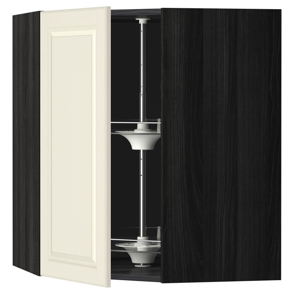 Угловой навесного шкаф с вращающейся секцией, 68x80 см, черный, Bodbyn белый с оттенком IKEA METOD МЕТОД 091.201.21 - фото 1