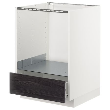 Напольный шкаф для духовки, с ящиком, белый, Тингсрид черный 60x60 см IKEA МЕТОД / ФОРВАРА 392.673.43