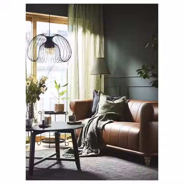 DYTÅG Гардины, 2 шт. - серо-зеленый/с лентой 145x300 см - фото 3