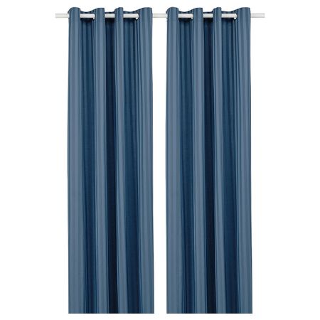 Затемняющие гардины, 2 шт., синий 145x300 см IKEA MAJRID МАЙРИД 004.698.89