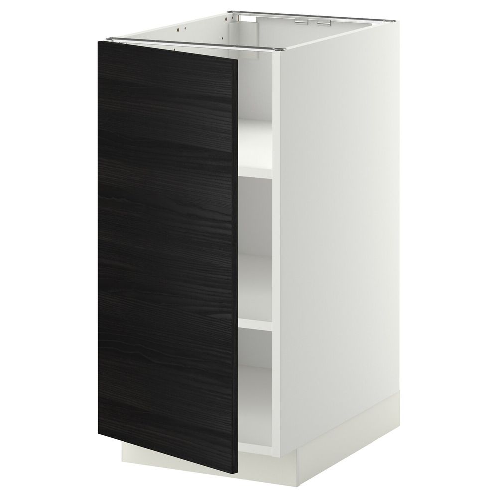 Напольный шкаф с полками, белый, Тингсрид черный 40x60 см IKEA МЕТОД 292.248.15 - схема-чертеж с размерами