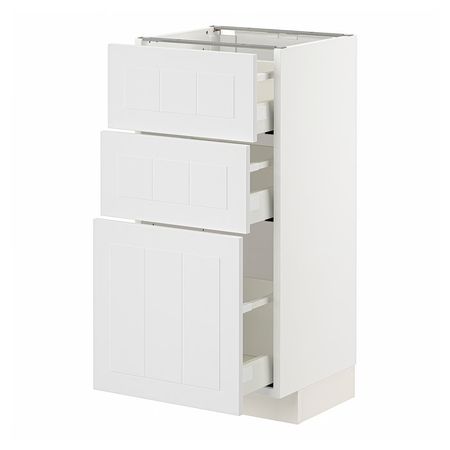 METOD / MAXIMERA Напольный шкаф с 3 ящиками - белый/Stensund белый 40x37 см