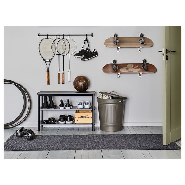 Скамья с полкой для обуви, черный, 79x35x52 см IKEA PINNIG ПИННИГ 803.297.91 - схема-чертеж с размерами