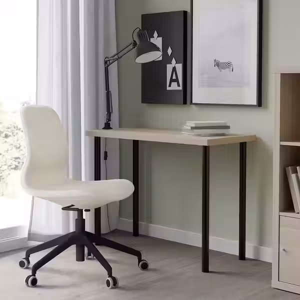 LINNMON / ADILS Стол - под беленый дуб/чёрный 100x45 см - фото 3