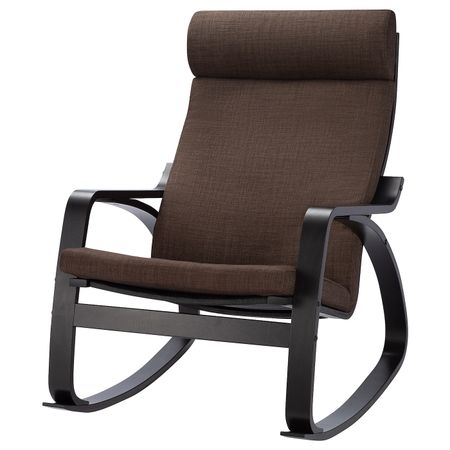 Кресло-качалка, черно-коричневый/Шифтебу коричневый IKEA POÄNG ПОЭНГ 693.987.81