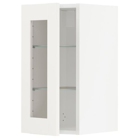 Навесной шкаф/полки/стеклян дверца, белый/Сэведаль белый 30x60 см IKEA METOD МЕТОД 794.457.15