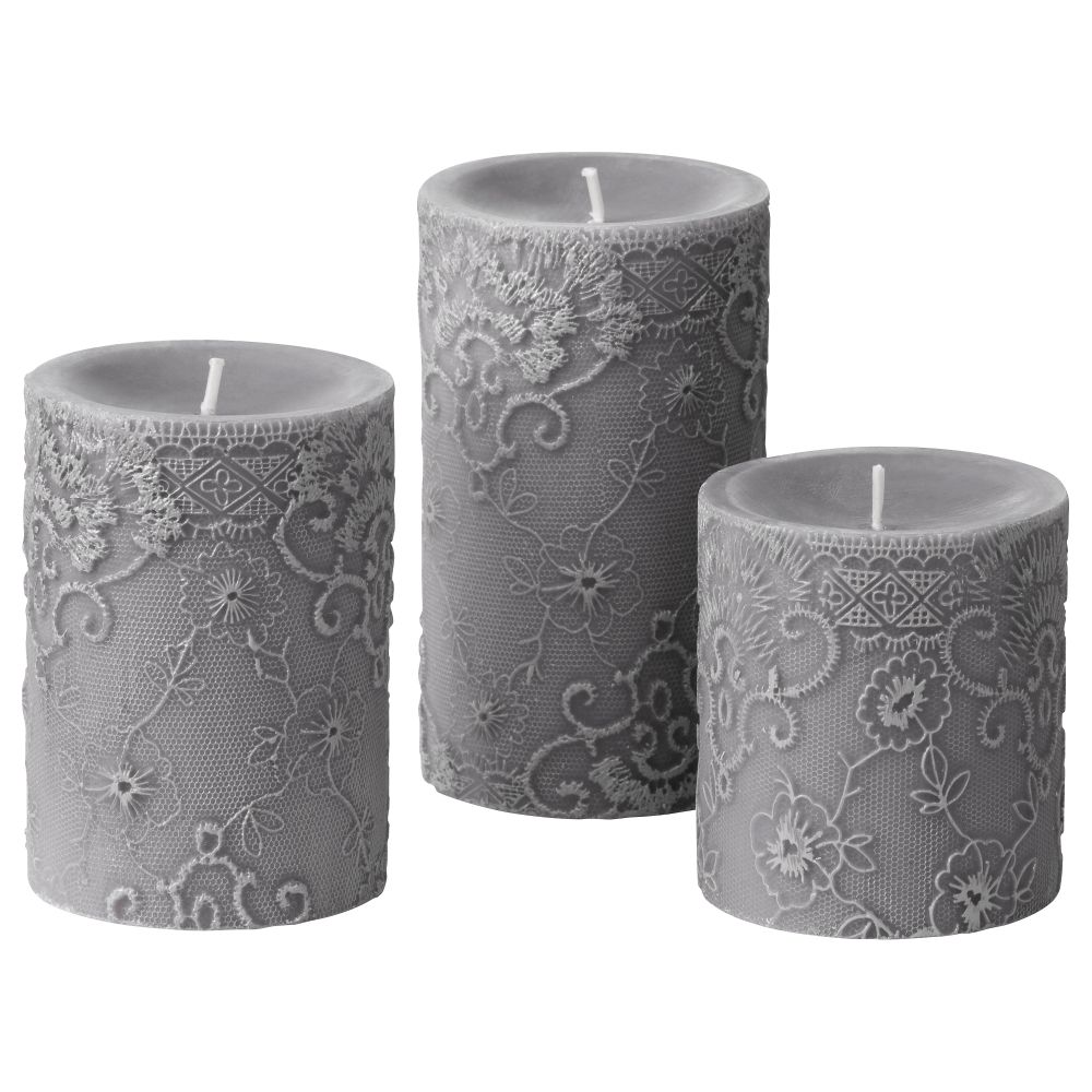 Формовая свеча, ароматическая, 3 шт КОРНИГ, дерево, серый - фото 1