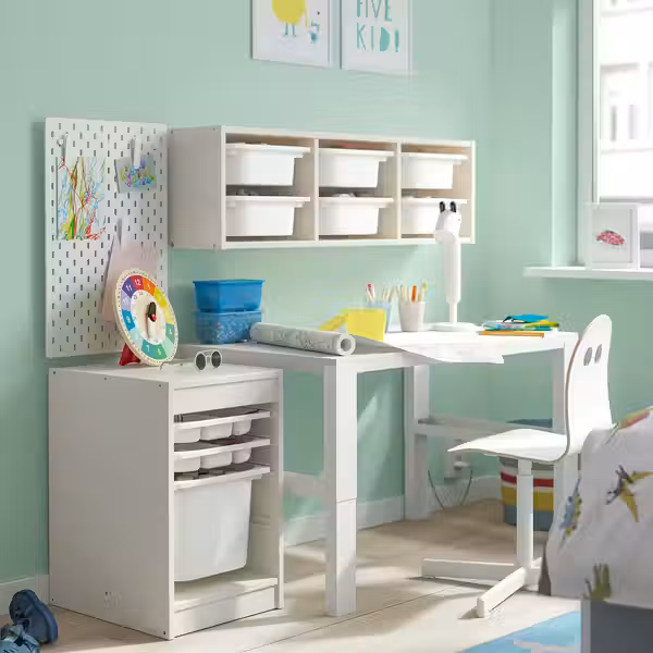 TROFAST Комбинация с контейнером/лотками - белый/белый 34x44x56 см - фото 2