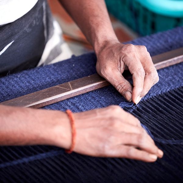 Ковер безворсовый, ручная работа синий 133x195 см IKEA LOVRUP ЛОВРУП 904.385.44 - схема-чертеж с размерами