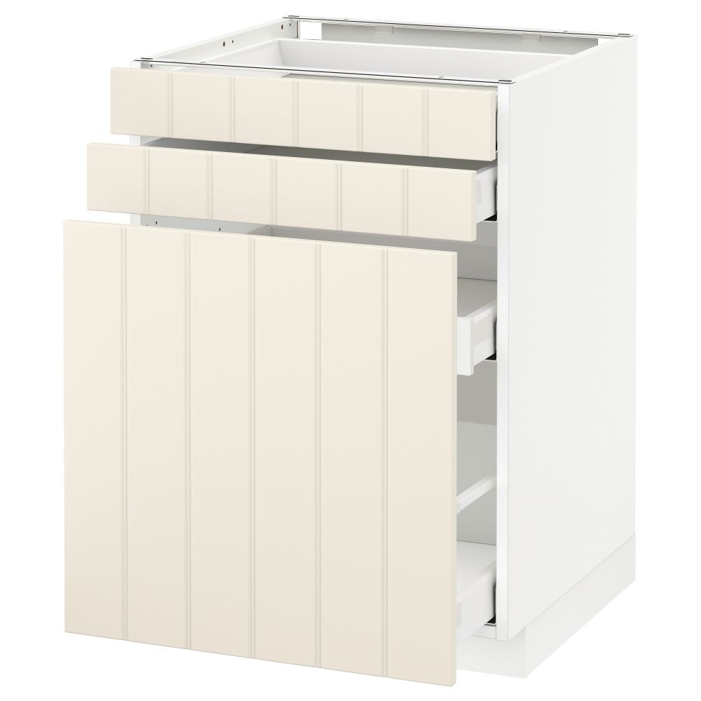 Напольный шкаф с выдвижными модулями, 2 фронтальные панели МЕТОД / МАКСИМЕРА, белый, Хитарп белый с оттенком - схема-чертеж с размерами