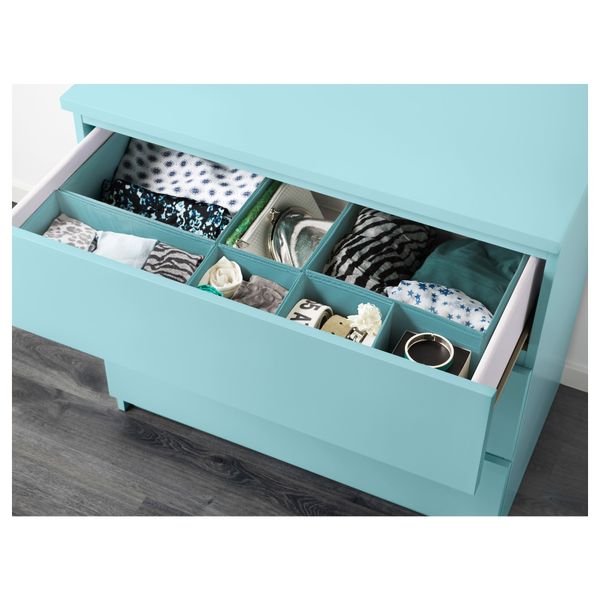 Комод с 3 ящиками МАЛЬМ, светлая бирюза (80x78 см) - фото 3