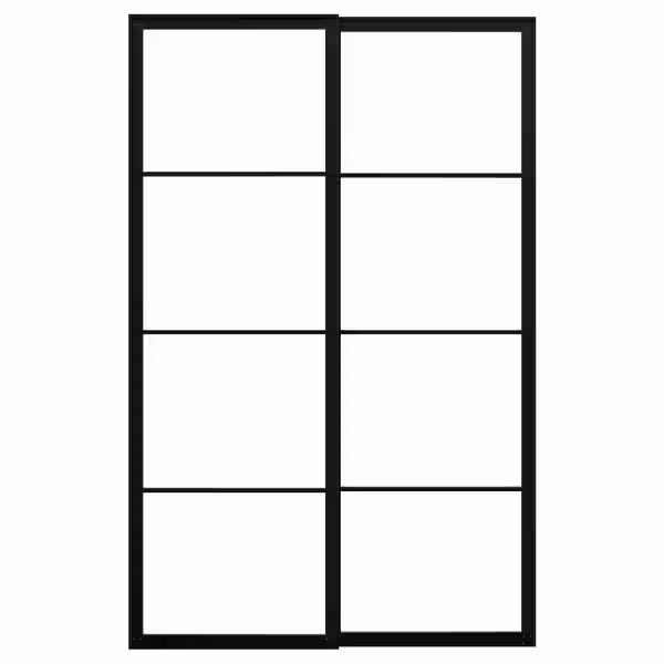 PAX Рама д/раздв дврц, с направл, 2 шт - чёрный 150x236 см - схема-чертеж с размерами