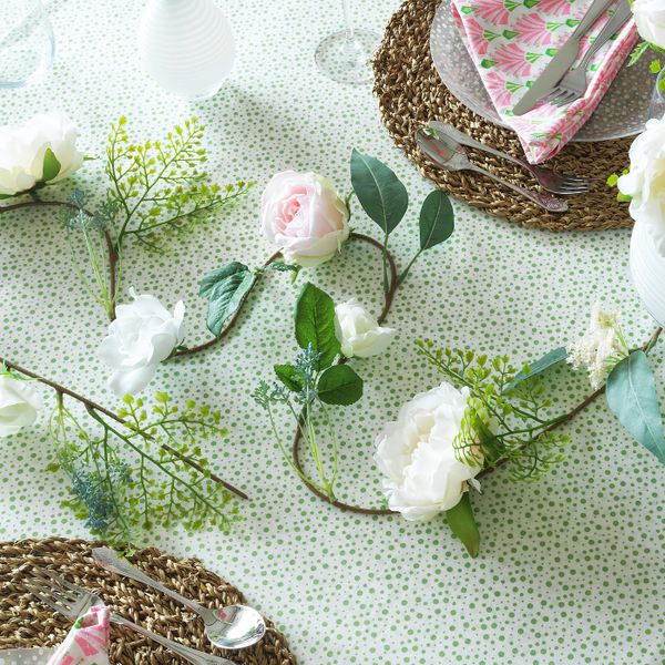 Искусственная гирлянда, Роза/Пион белый 1.5 м IKEA INBJUDEN ИНБЬЮДЕН 204.914.22 - схема-чертеж с размерами