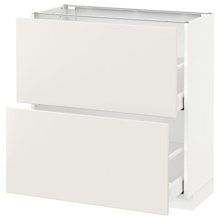 Напольный шкаф с 2 ящиками, белый/Веддинге белый 80x37 см IKEA METOD МЕТОД / MAXIMERA МАКСИМЕРА 892.347.98