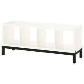 KALLAX Стеллаж с основанием - белый/чёрный 147x59 см
