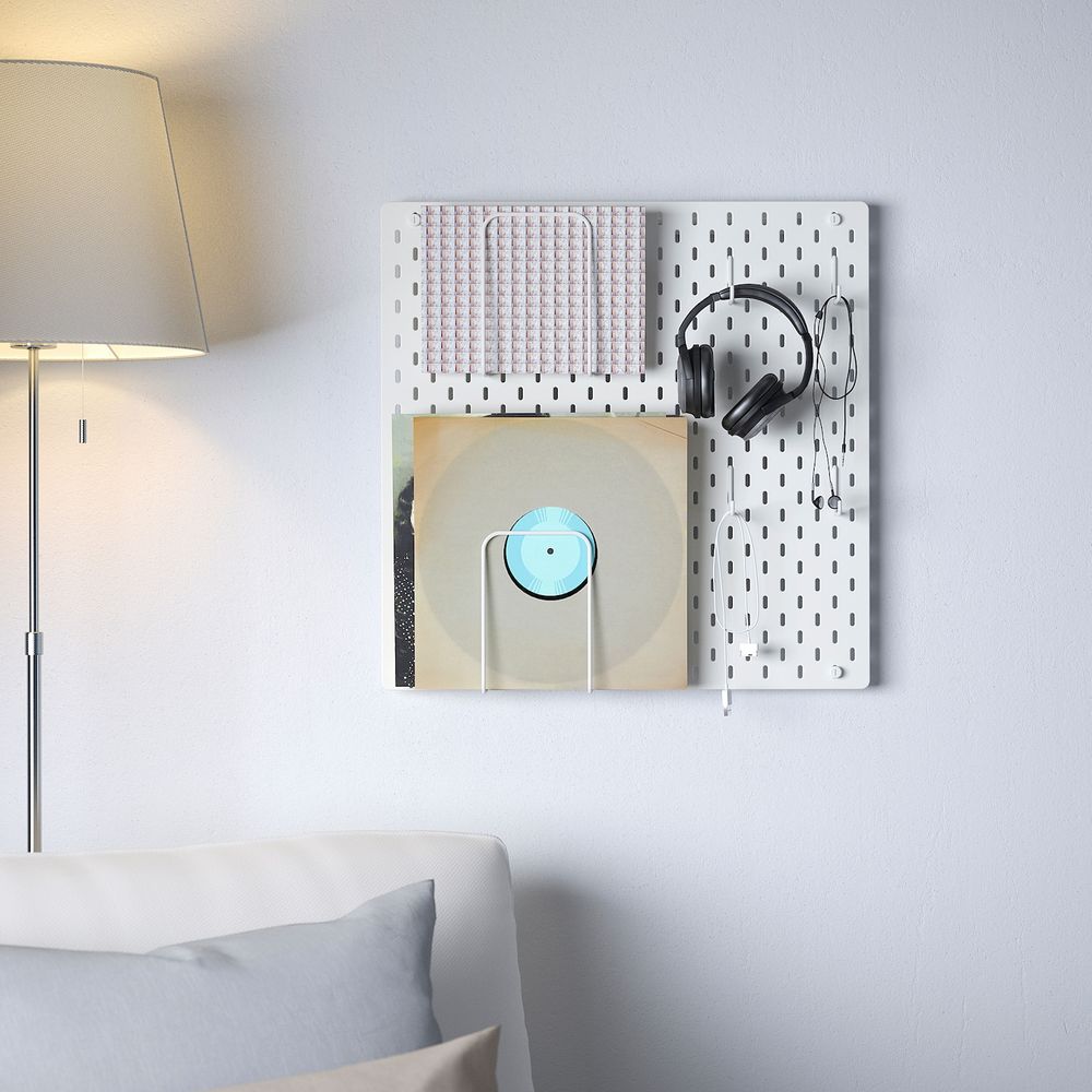 Настенная панель, комбинация, белый 56x56 см IKEA SKÅDIS СКОДИС 692.858.16 - фото 1