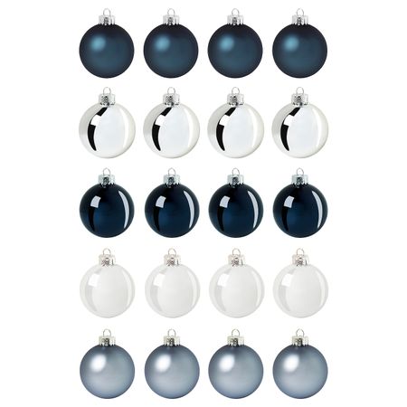 Украшение, шар, стекло синий/серебристый 6 см IKEA VINTER 2020 ВИНТЕР 2020 504.810.87