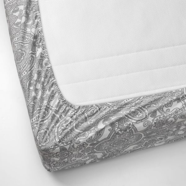 Простыня натяжная, белый, серый 90x200 см IKEA JÄTTEVALLMO ЙЭТТЕВАЛЛМО 104.365.96 - фото 3