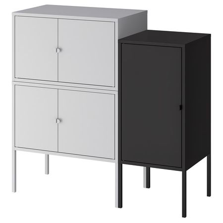 LIXHULT Комбинация шкафов - серый/антрацит 95x35x92 см