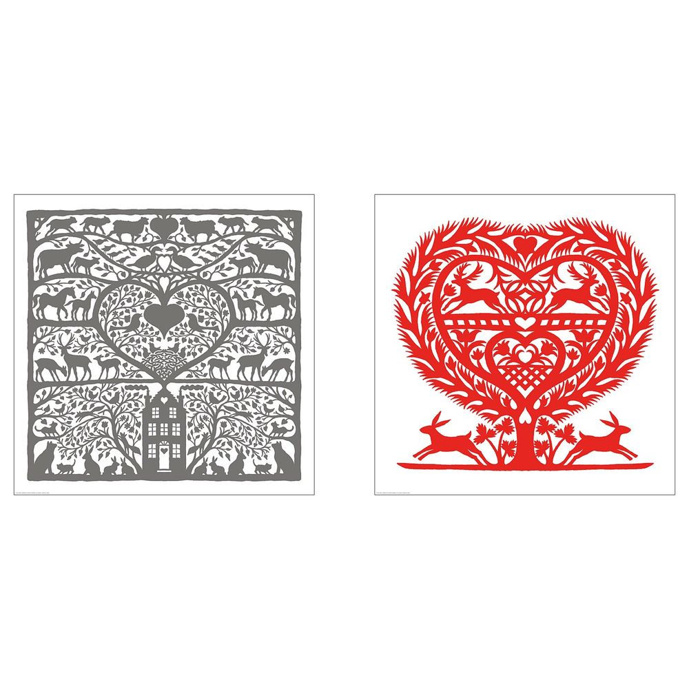 Постер, Сердечки и животные, 50x50 см IKEA БИЛЬД 804.566.18 - фото 1