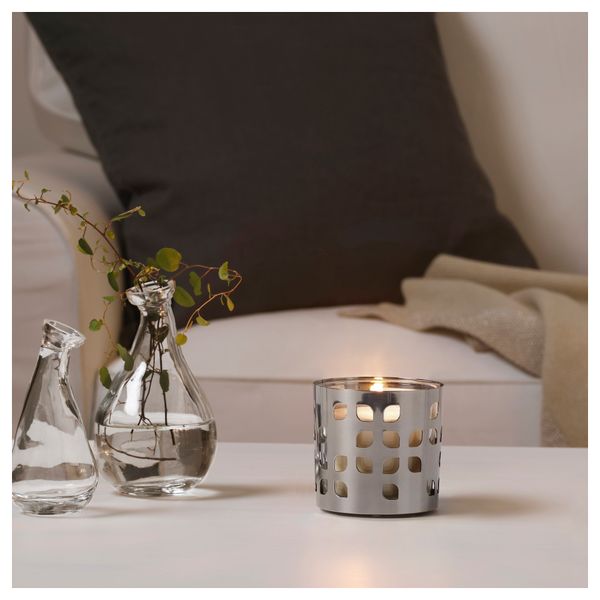 Украшение для свечи в стеклянном стакане ВАККЕРТ, нержавеющ сталь лист (8 см) - фото 2