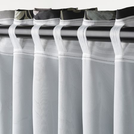 Гардины, блокирующие свет, 2 шт., черный/с цветочным орнаментом 145x300 см IKEA ROSENMOTT РОЗЕНМОТТ 704.655.62