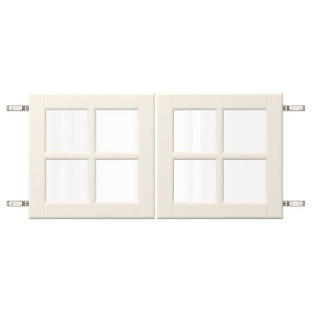 Пара дверец с петлями, 80x40 см, белый с оттенком IKEA BODBYN БУДБИН 794.656.90