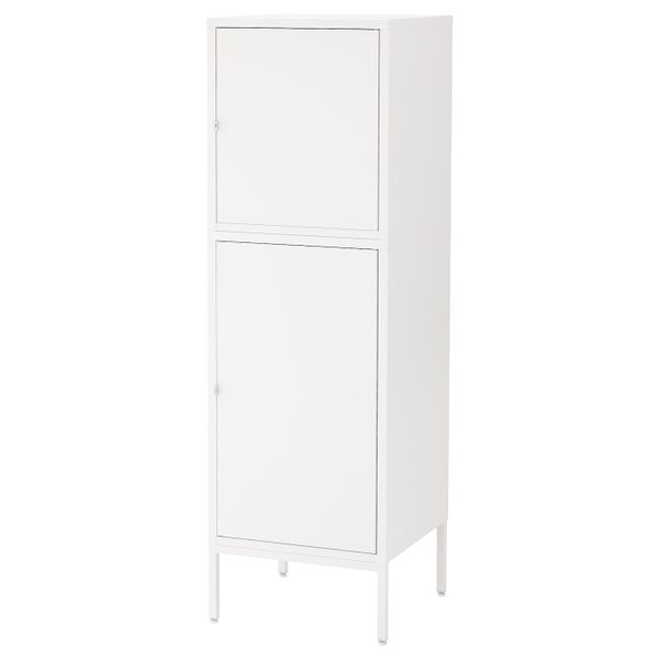 Комбинация для хранения с дверцами, белый 45x47x142 см IKEA HÄLLAN ХЭЛЛАН 192.494.11 - фото 1