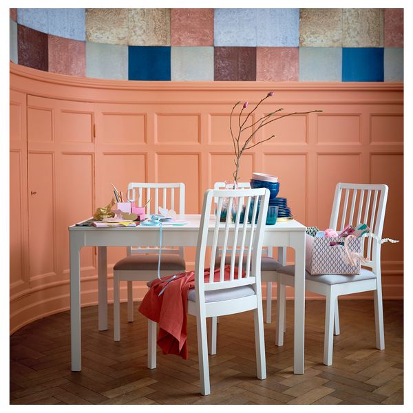 Стул, белый, Orrsta светло-серый IKEA EKEDALEN ЛЕН ЭКЕДАЛЕН 603.410.15 - фото 4