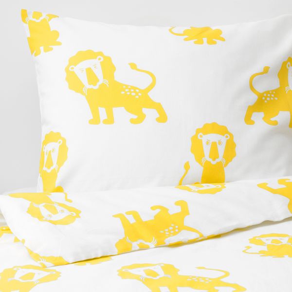 Пододеяльник и 1 наволочка, лев, желтый 150x200/50x70 см IKEA ДЬЮНГЕЛЬСКОГ 903.937.29 - фото 3