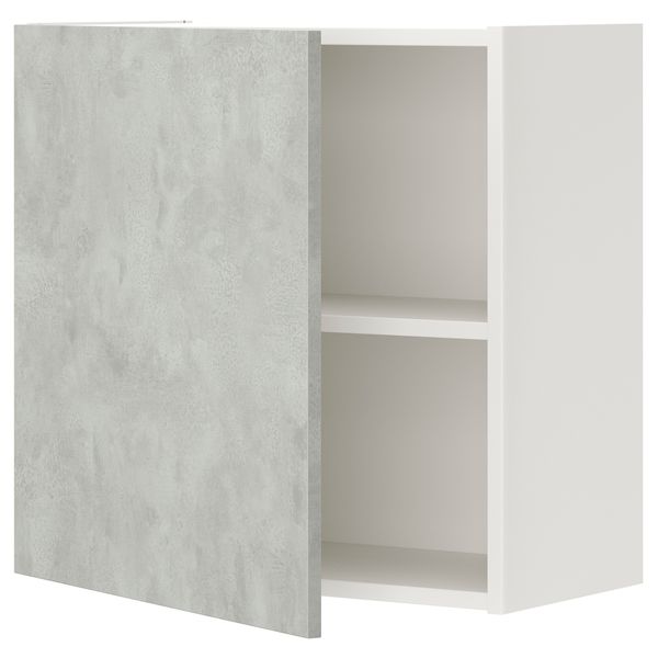 Навесной шкаф с 1 полкой, дверцей, 60x32x60 см, белый, под бетон IKEA BEGIVENHET БЕГИВЕНХЕТ 293.210.10 - фото 1