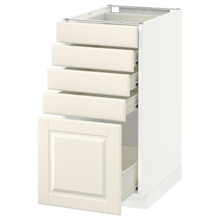 Напольный шкаф с 5 ящиками МЕТОД / ФОРВАРА, белый, Будбин белый с оттенком