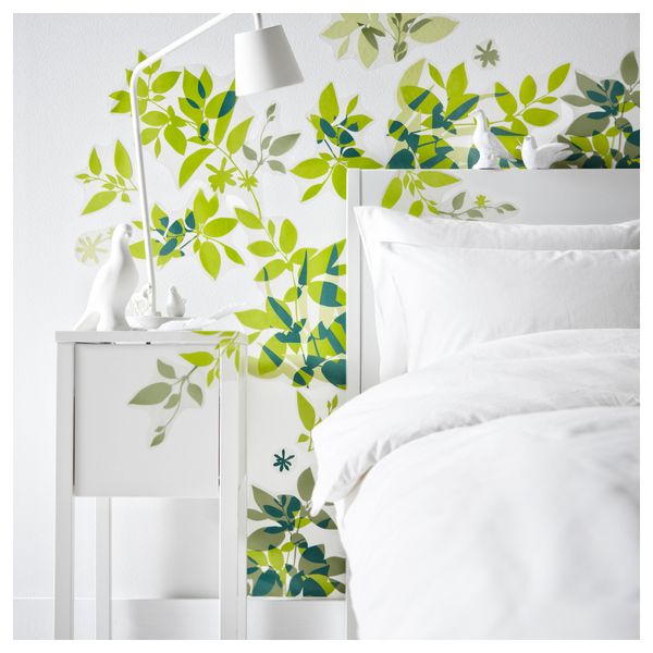 Декоративные наклейки ЭЛЬСАБО, зеленые листья - схема-чертеж с размерами