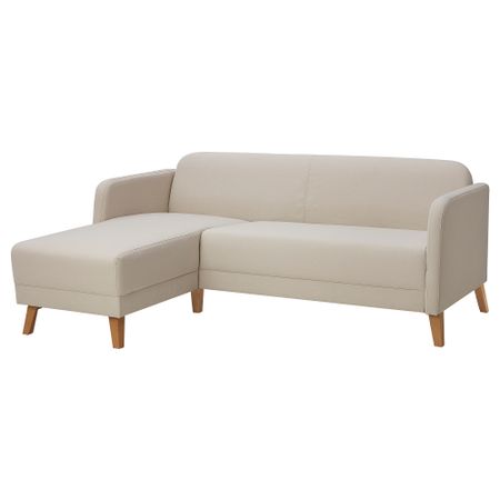 3-местный диван, с козеткой, Vissle бежевый IKEA LINANÄS 305.122.35