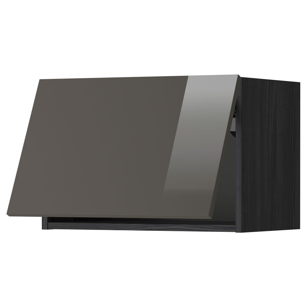 Горизонтальный навесной шкаф МЕТОД, черный, Рингульт серый - схема-чертеж с размерами